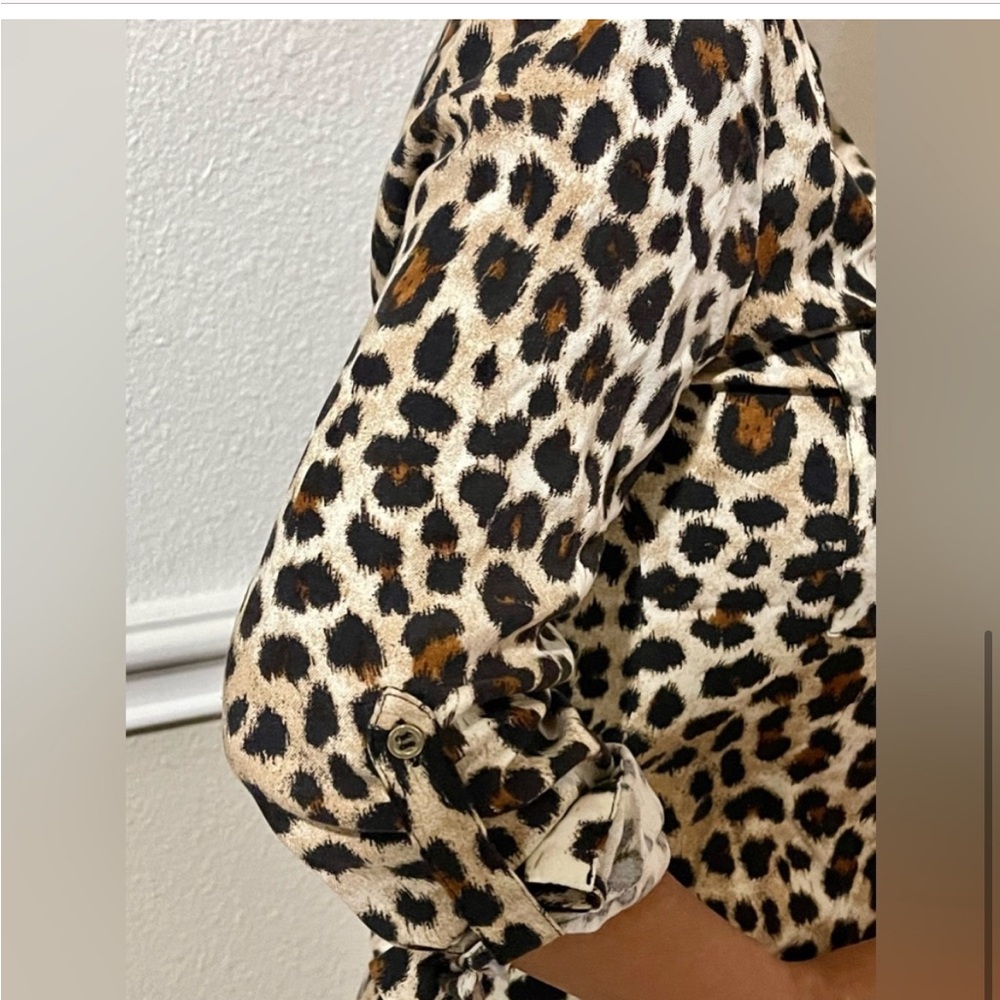 Zara Brown and Black Long Sleeve Button Down Shirt.EUC - Picture 6 of 7